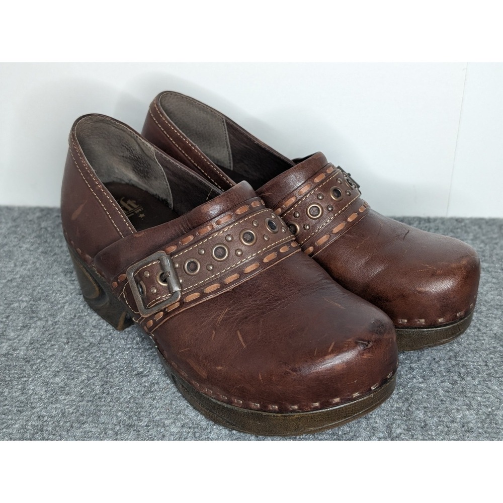 SOFFT Cadee 1076901 Women's Brown Leather Clog Shoes Slip Resistant Size 7